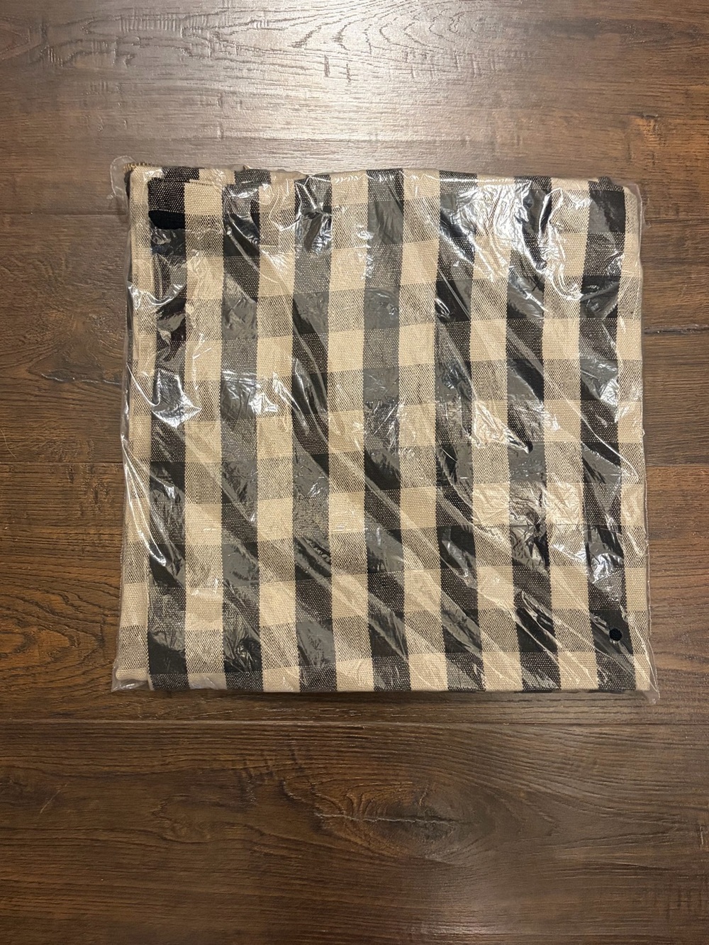 NEW Schoolhouse Linen Check Bolster Pillow Cover in Black/Ecru
